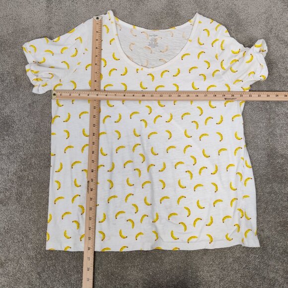 Lord & Taylor Women's Banana Print 100% Cotton Lightweight T-shirt Size 1X Beach - Picture 4 of 6